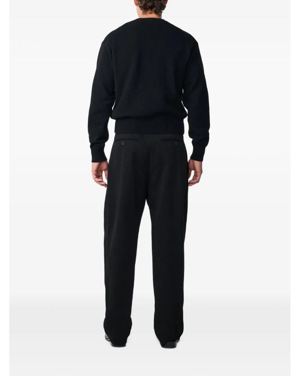 Studio Nicholson Black Poole Pleated Trousers for men