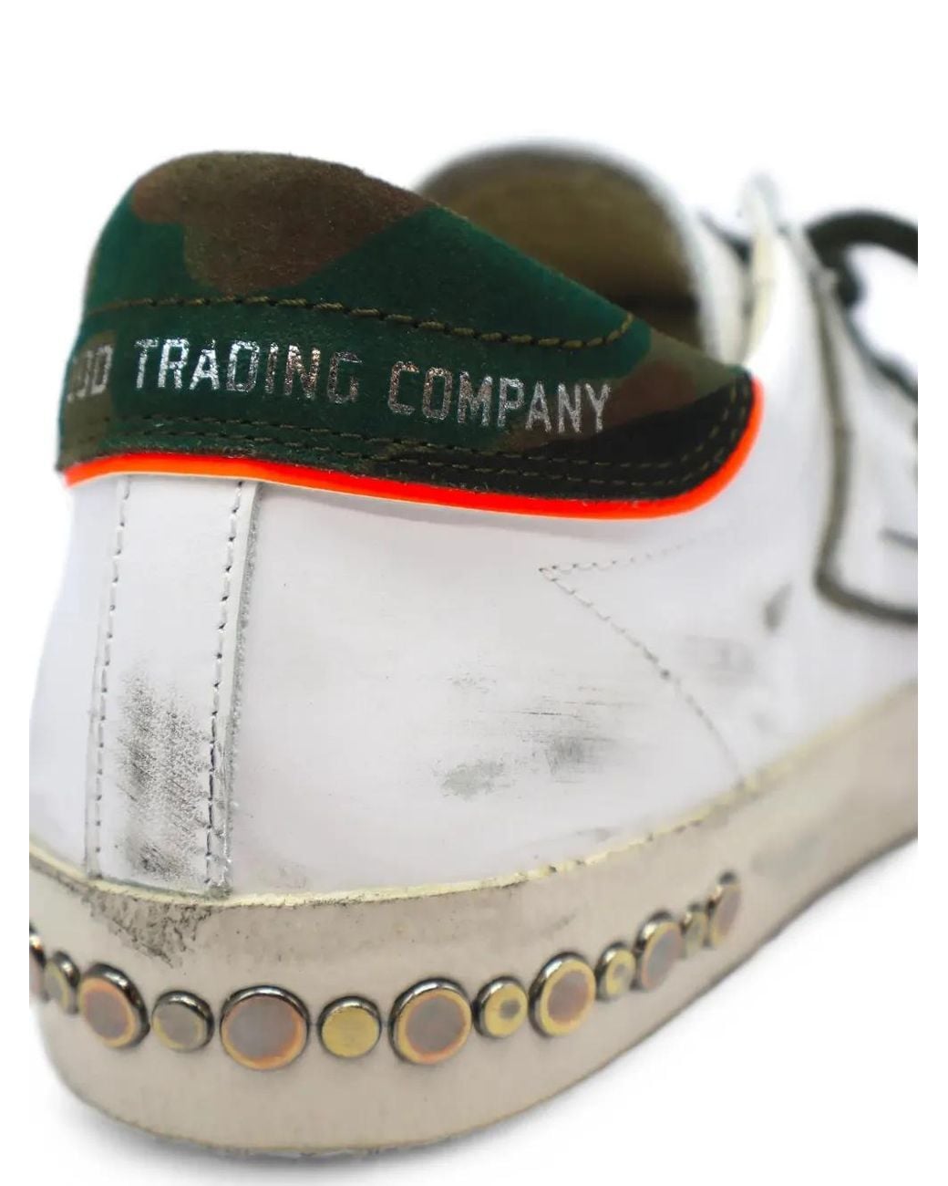 HTC White Vipers Distressed-Finish Sneakers for men