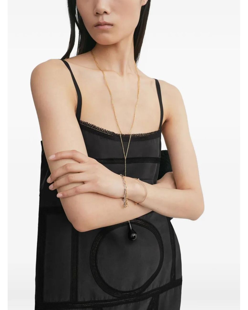 Totême  Black Monogram Silk Dress Washed