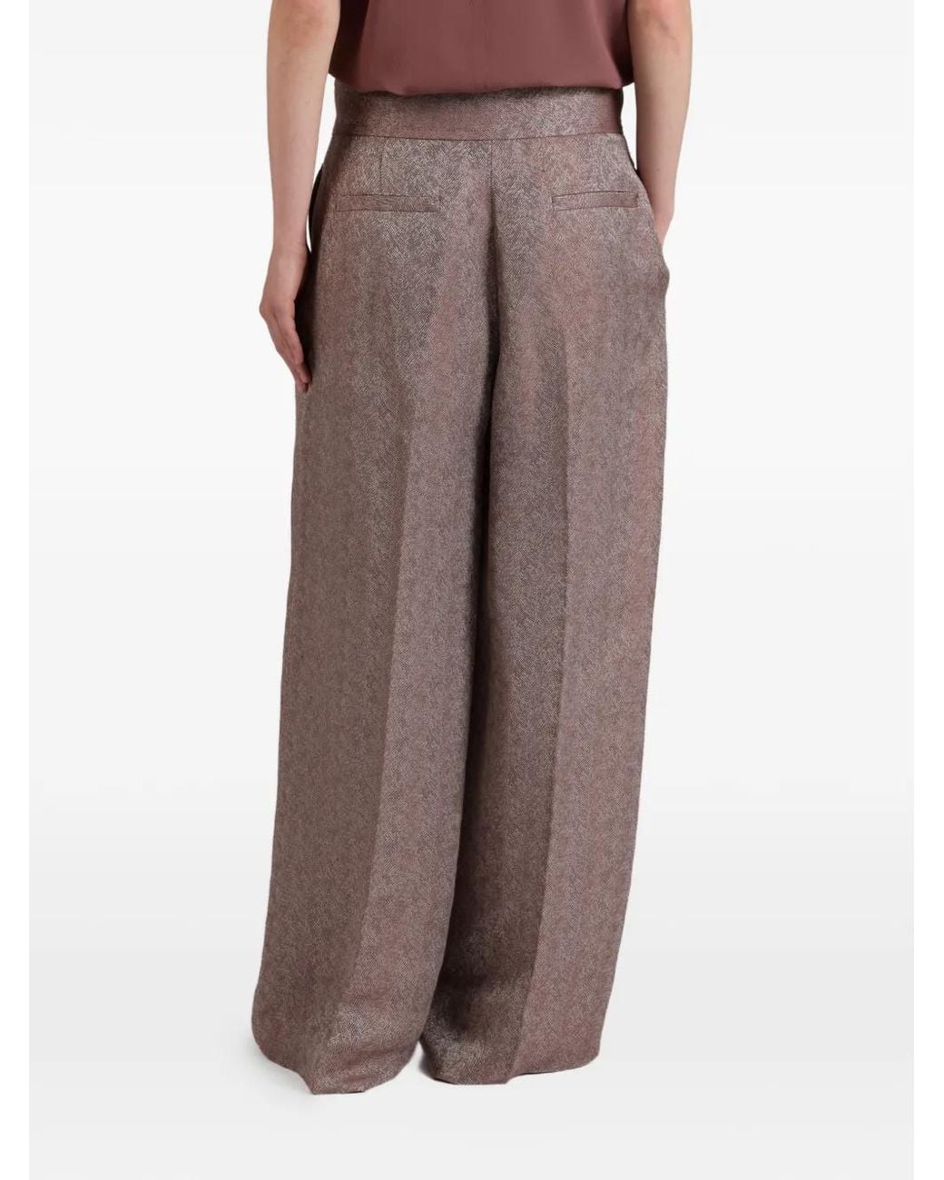Slowear Brown Pantalon À Coupe Classique Et À Chevrons