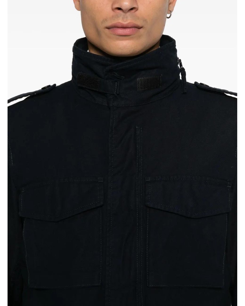 Chaqueta con cordones Aspesi de hombre de color Black