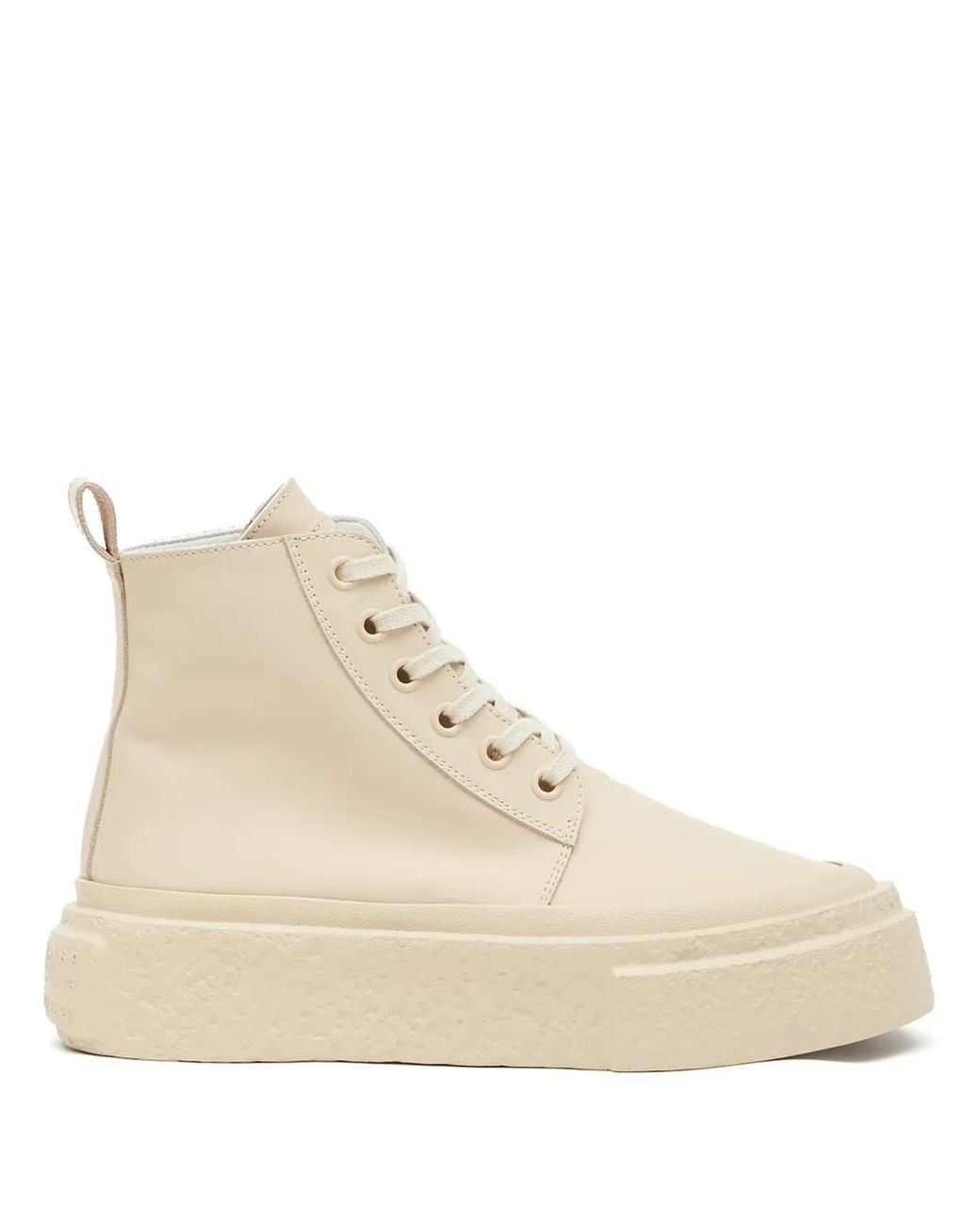 MM6 by Maison Margiela Natural Lace-Up Leather Sneakers