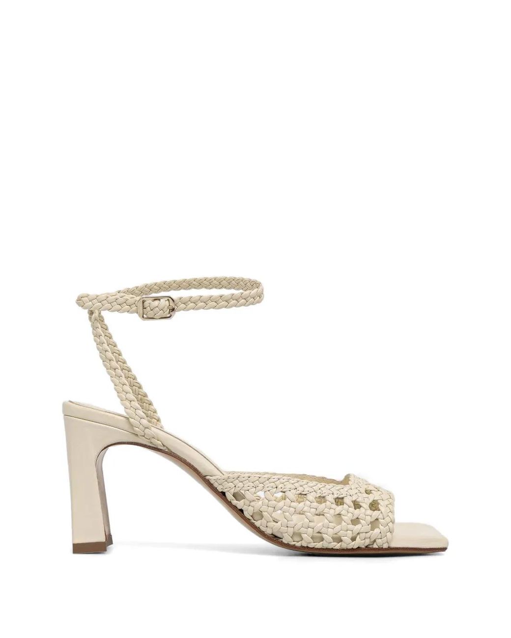 Souliers Martinez White Sandales Lea Tressées À Bride À La Cheville