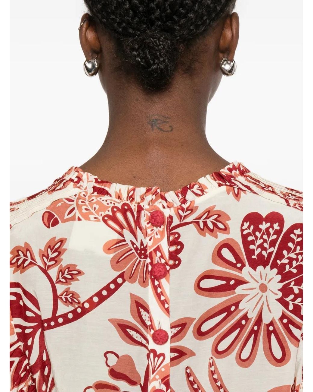 Farm Rio Pink Flowerful Birds Blouse