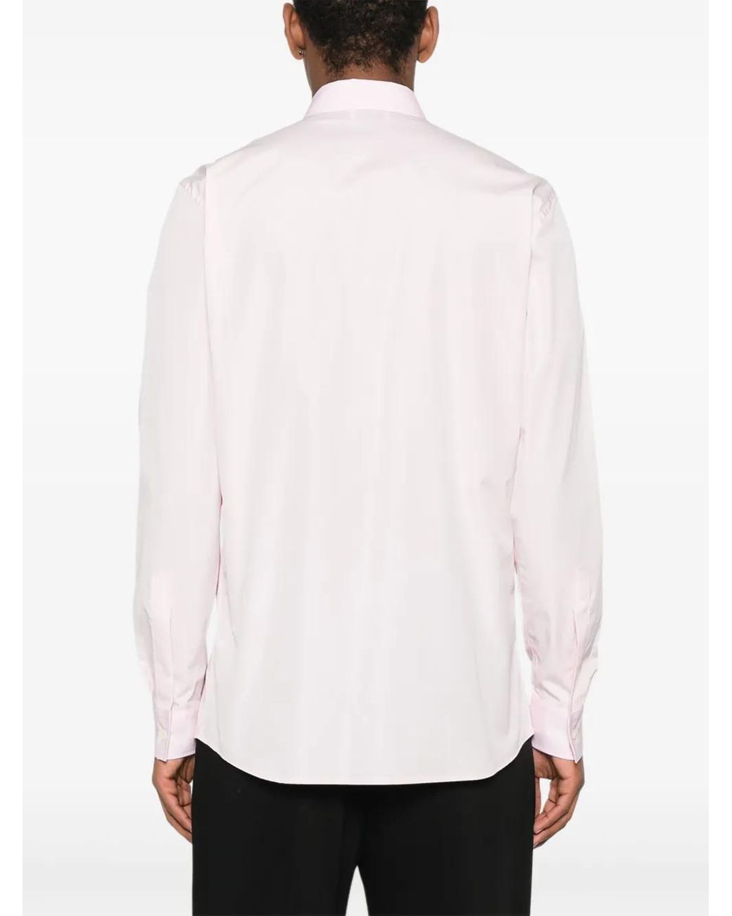 Moschino Pink Embroidered Cotton Shirt for men