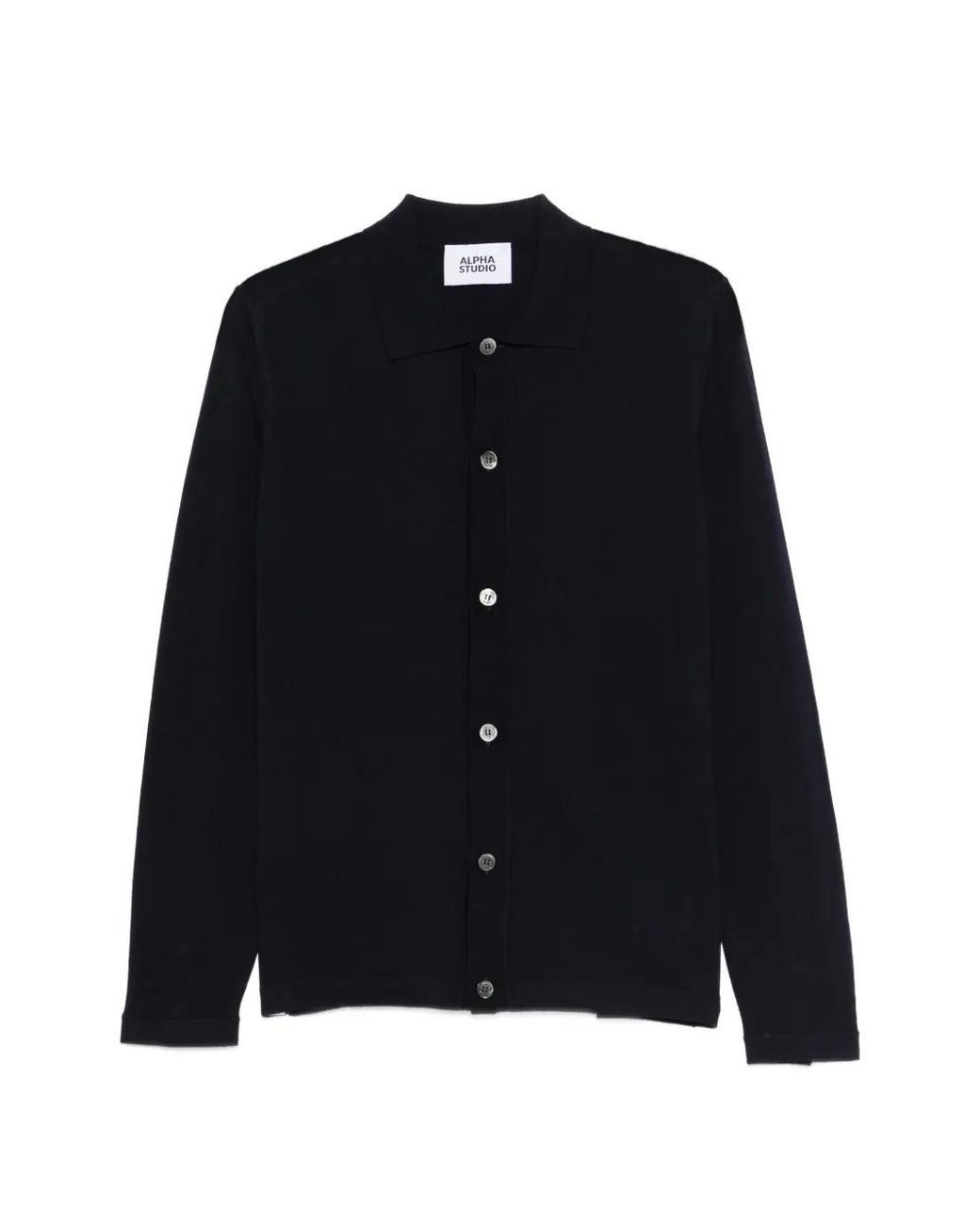 Alpha Studio Black Pull À Boutonnière for men
