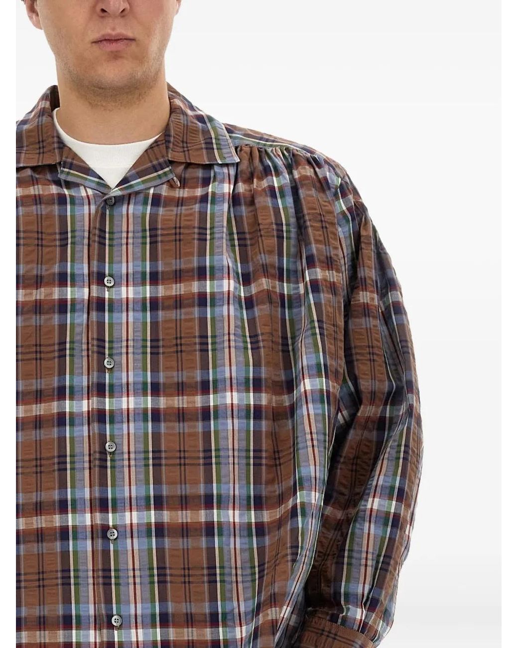 A.I.E. Gray Checked Cotton Shirt for men