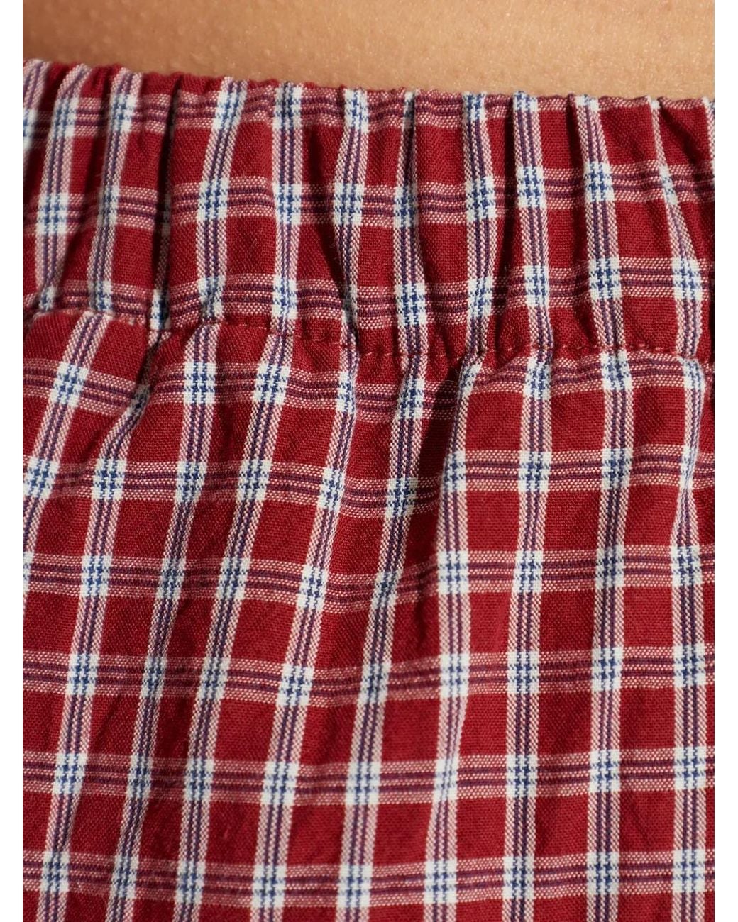 Vetements Red Karierte Shorts mit elastischem Bund