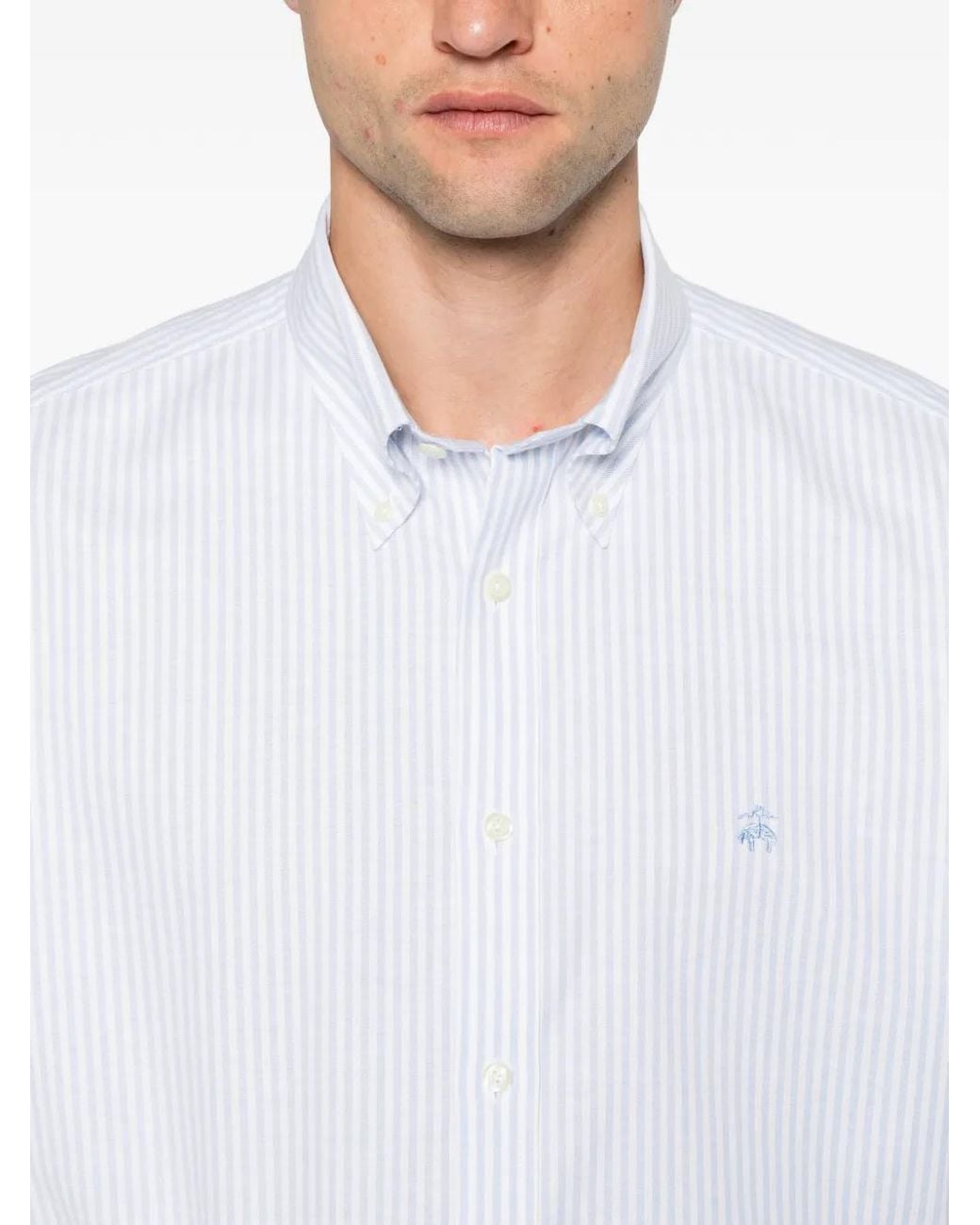 Brooks Brothers White Striped Button-Down Shirt for men