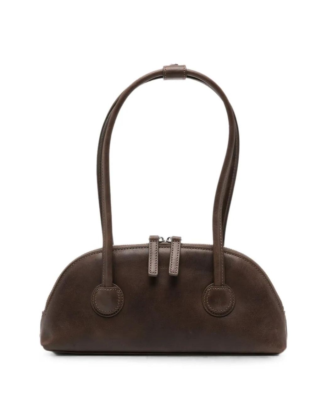 MARGE SHERWOOD Brown Bessette Curved-Zip Shoulder Bag