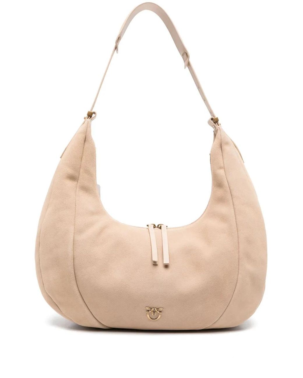 Pinko Natural Suede Shoulder Bag