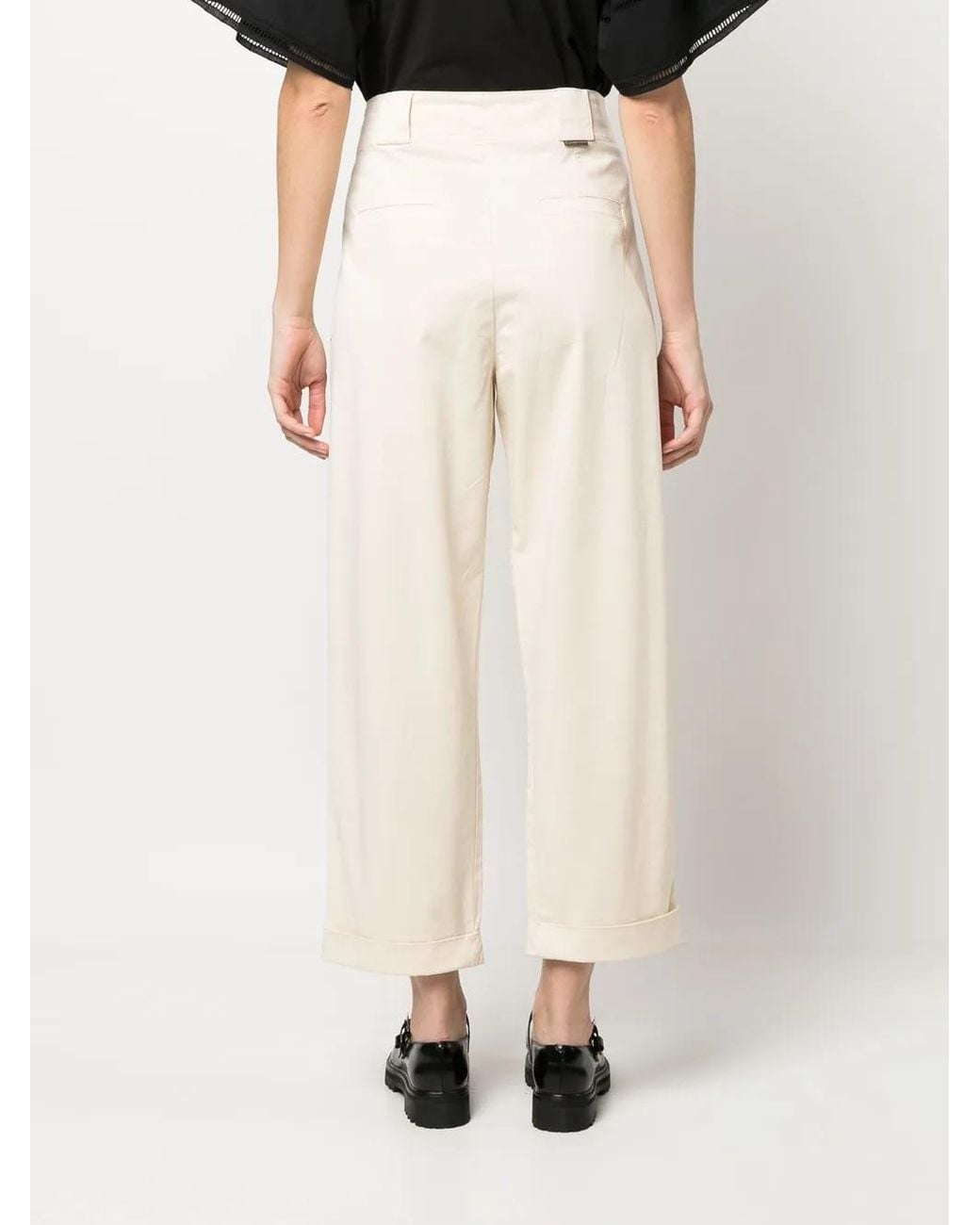 Woolrich White High-Waisted Tailored Trousers