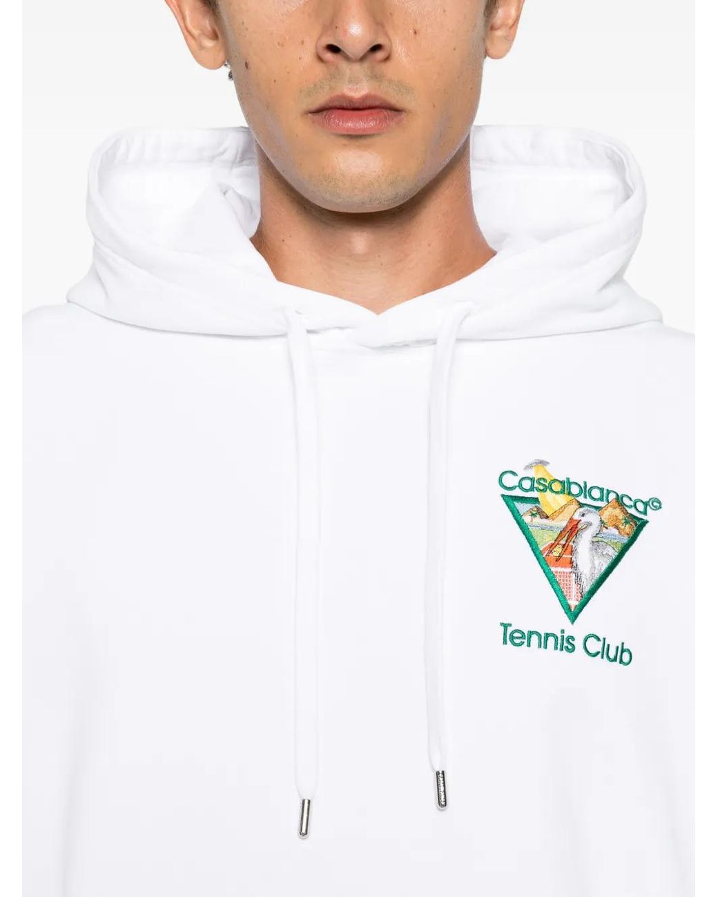 Casablanca White Hoodie À Logo Brodé for men