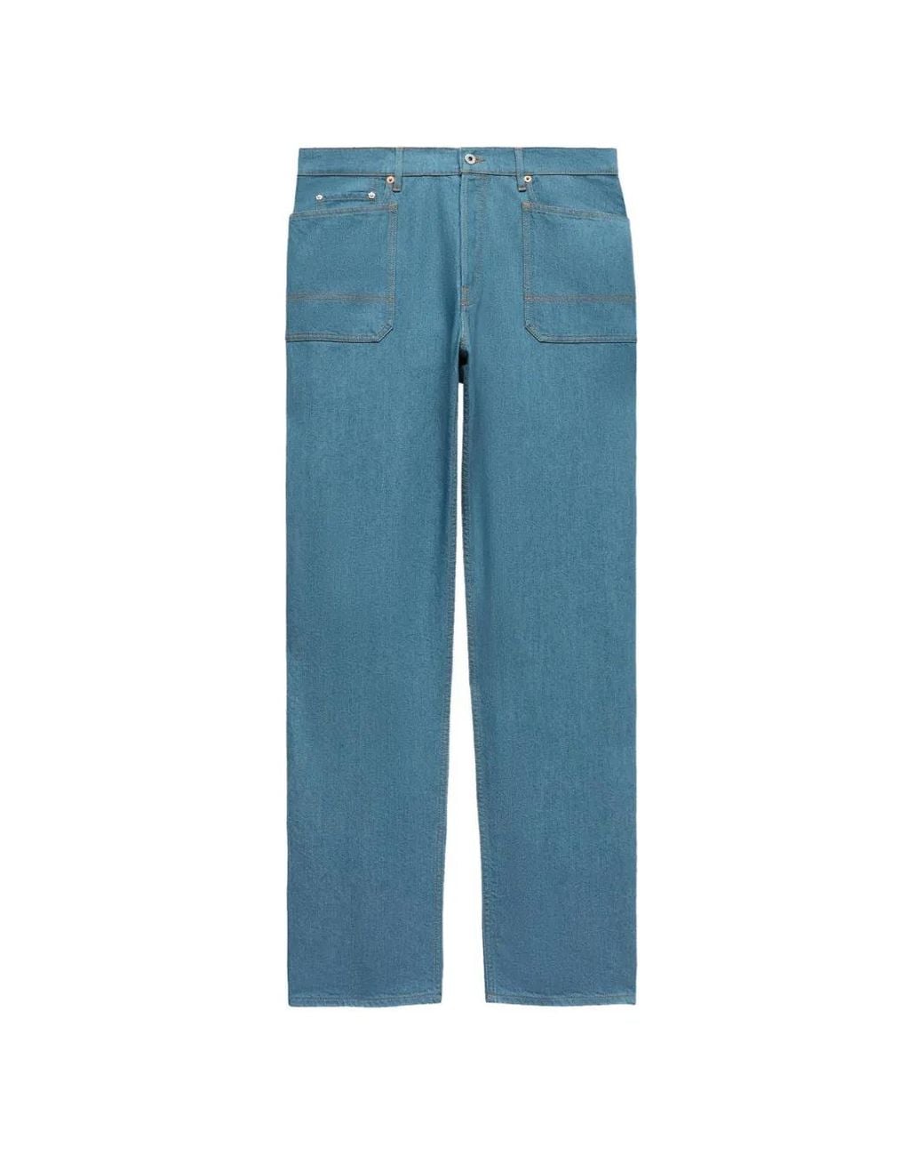 KENZO Blue Rinse-Wash Loose-Fit Jeans for men