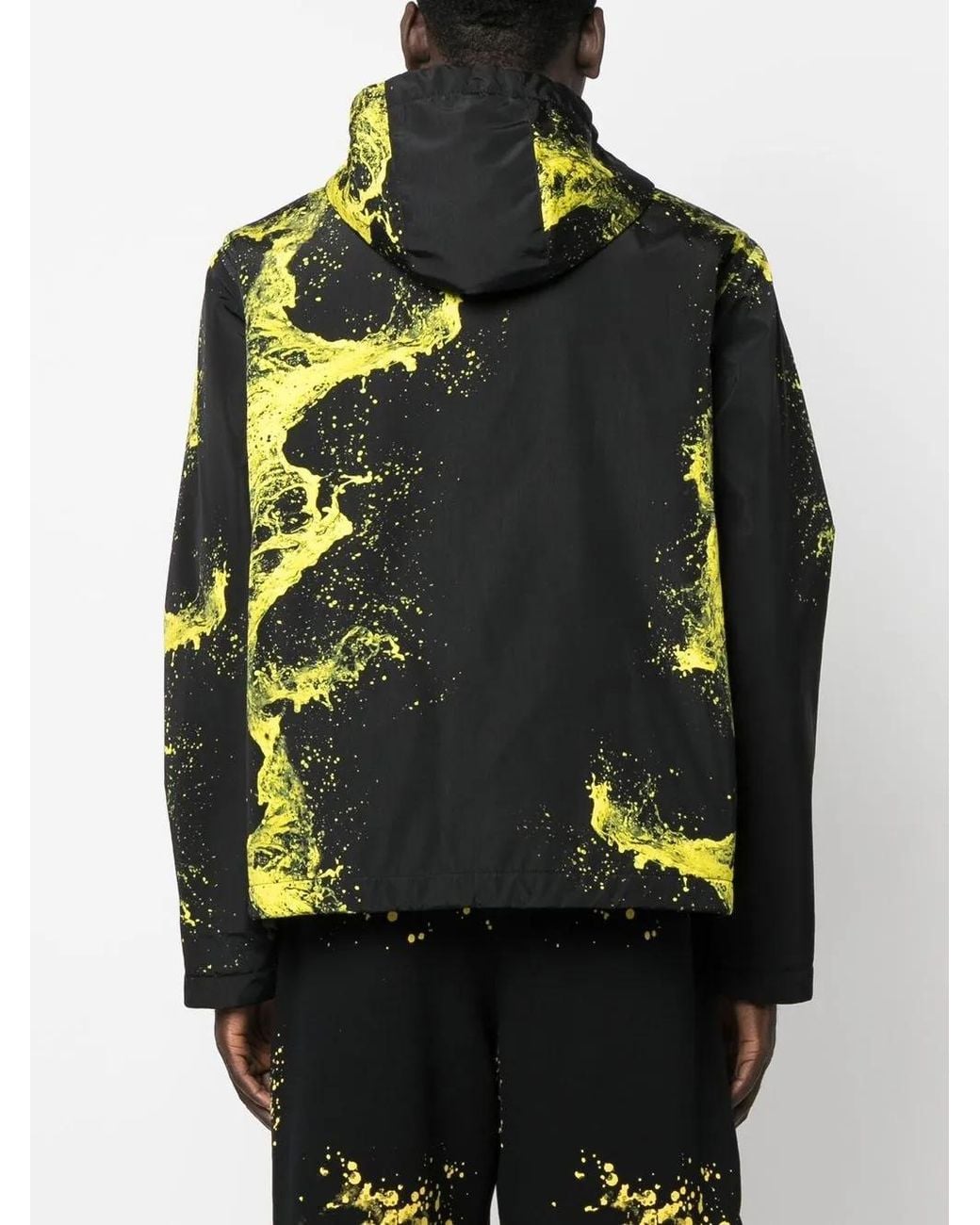 Philipp Plein Black Graphic-Print Zip-Up Hooded Jacket for men