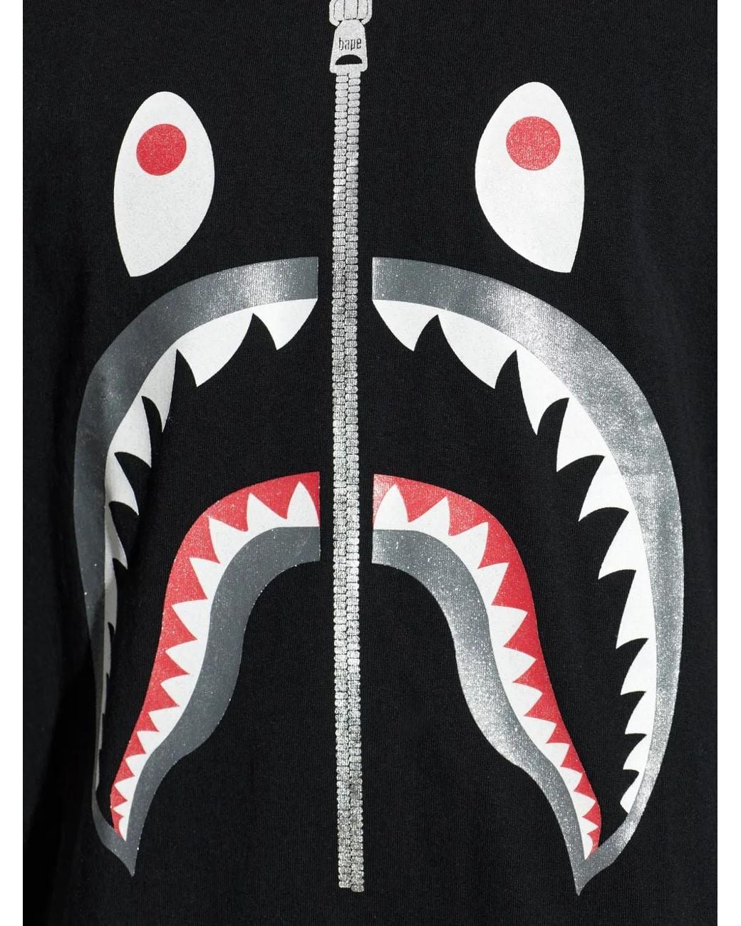 A Bathing Ape Black Shark Graphic T-Shirt for men
