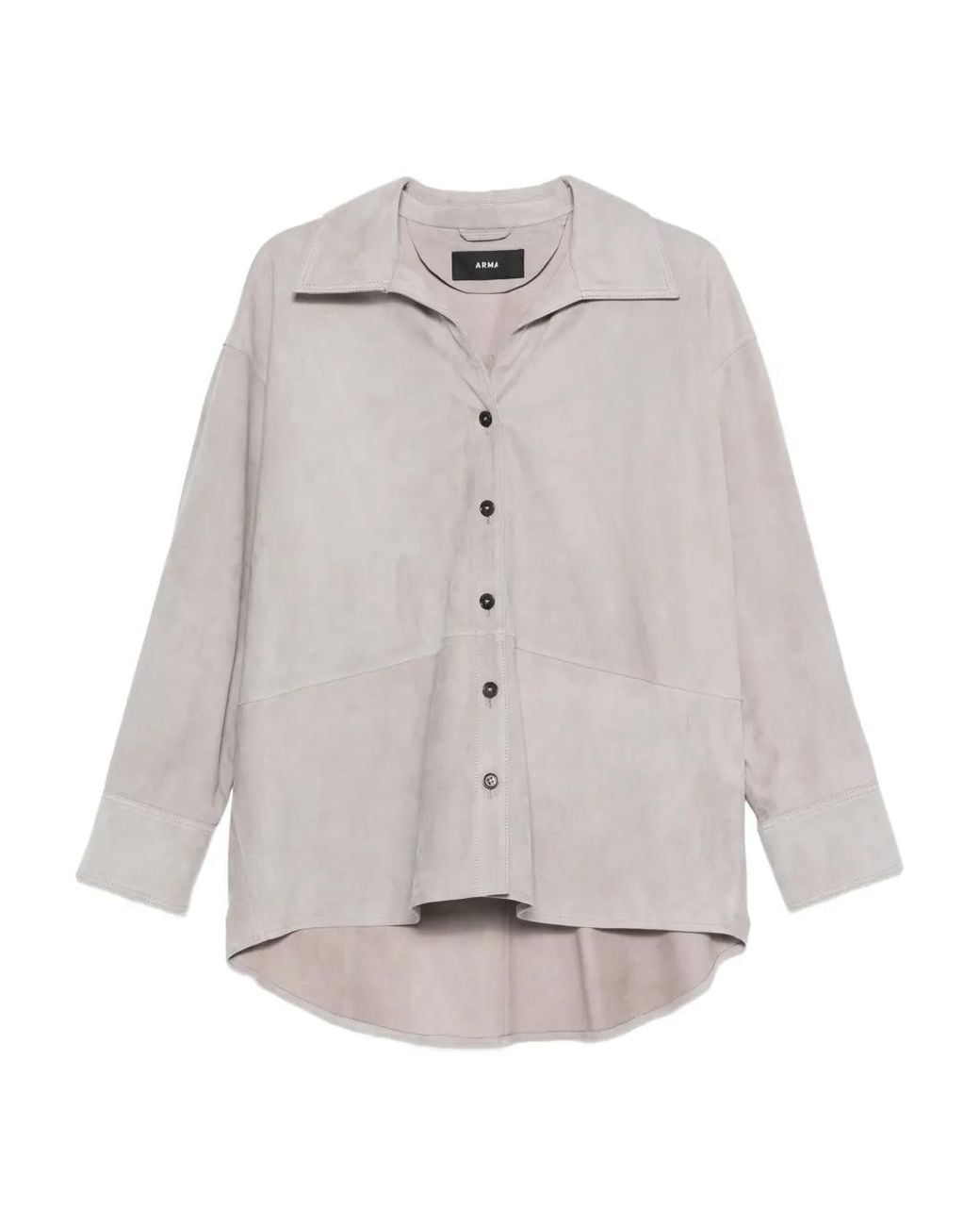 Arma Caterine Button-Down Suède Blouse in het Gray
