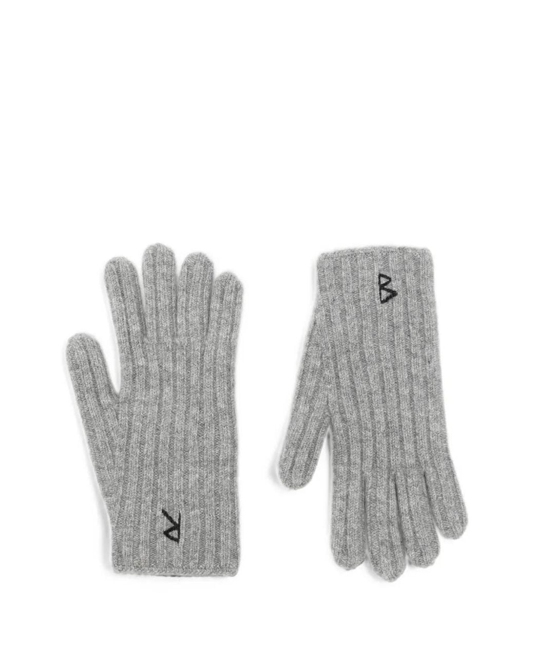 Ruslan Baginskiy Gray Ribbed Embroidered Gloves