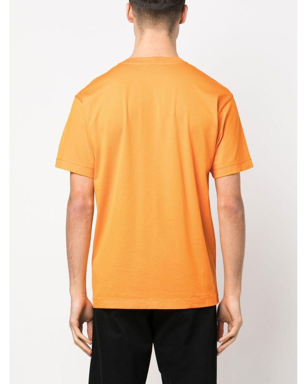 Stone Island Compass-patch Cotton T-shirt in Orange for Men | Lyst Canada