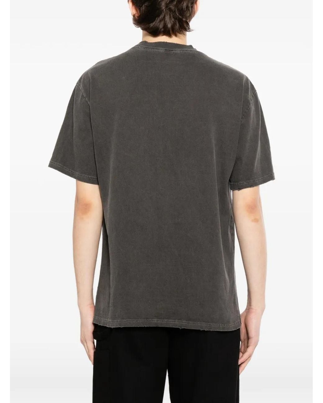 WARMAN Gray Distressed T-Shirt for men