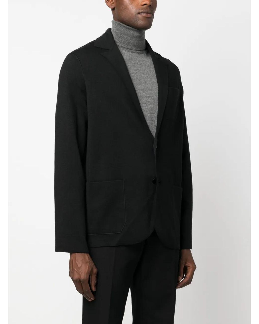 Brioni Black Single-Breasted Jersey Blazer for men