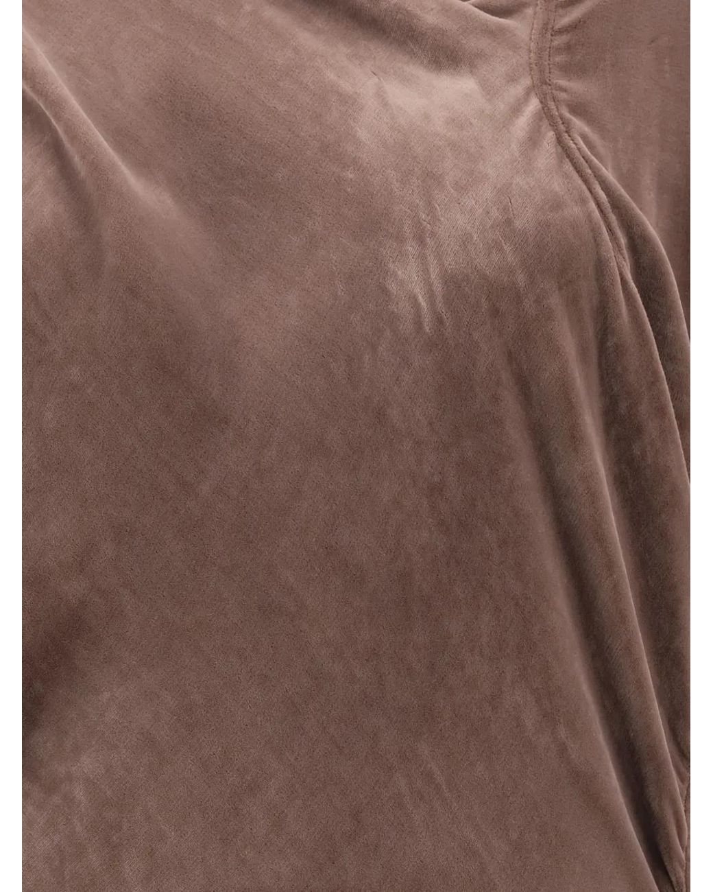 Rick Owens Brown Draped Asymmetric-Hem Dress