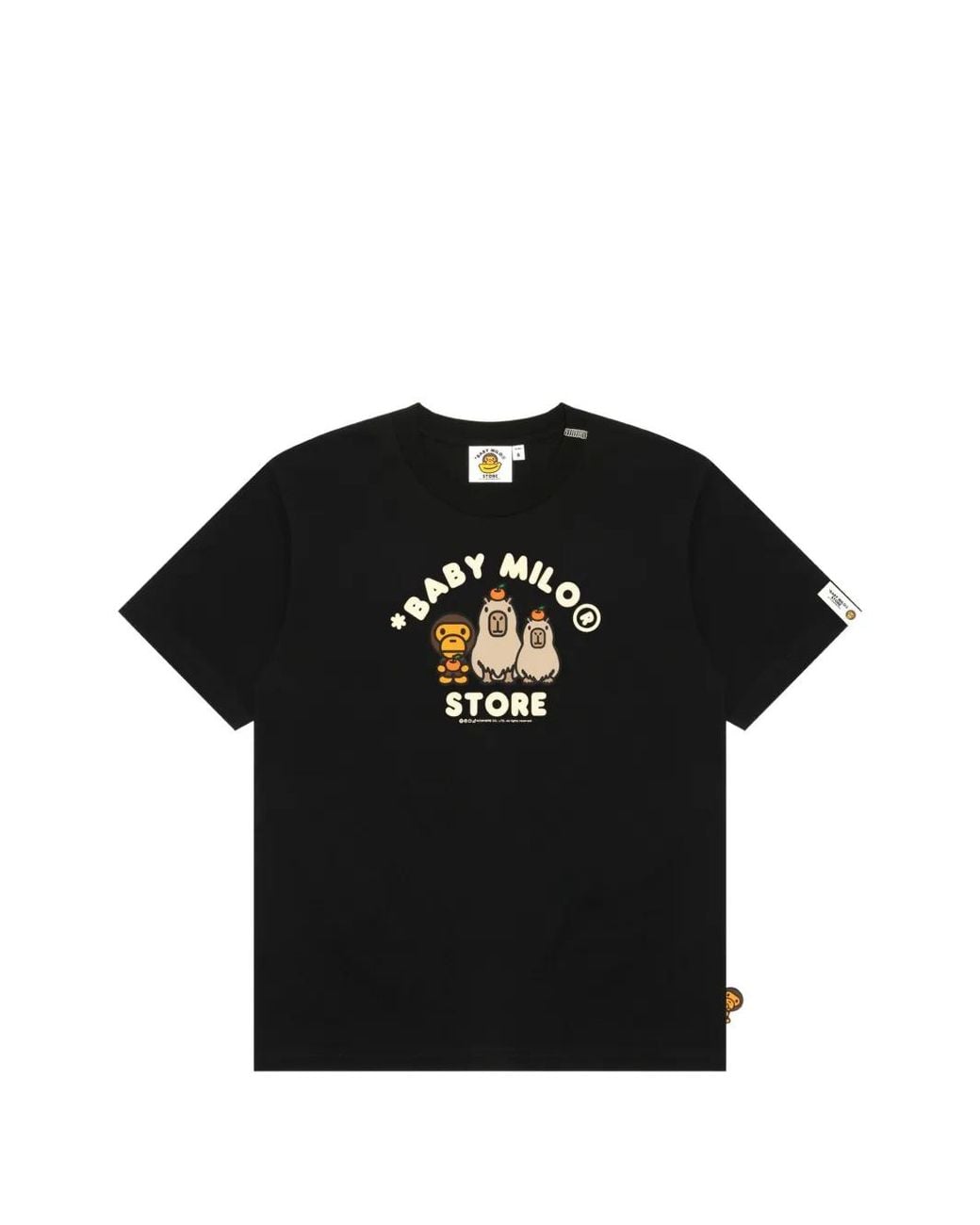 *BABY MILO® STORE BY *A BATHING APE® Black Baby Milo Capybara-Print T-Shirt