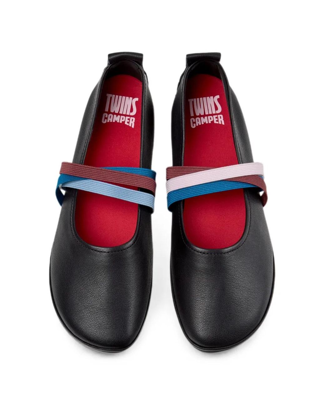 Camper Blue Ballerines Twins En Cuir