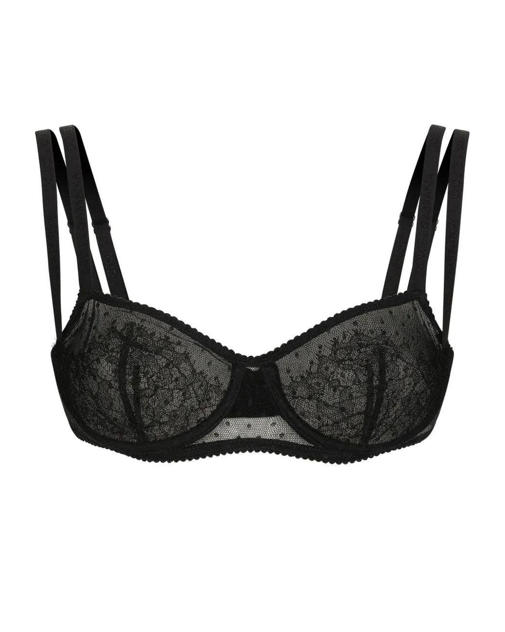 Sujetador balconette de encaje negro Dolce & Gabbana de color Black