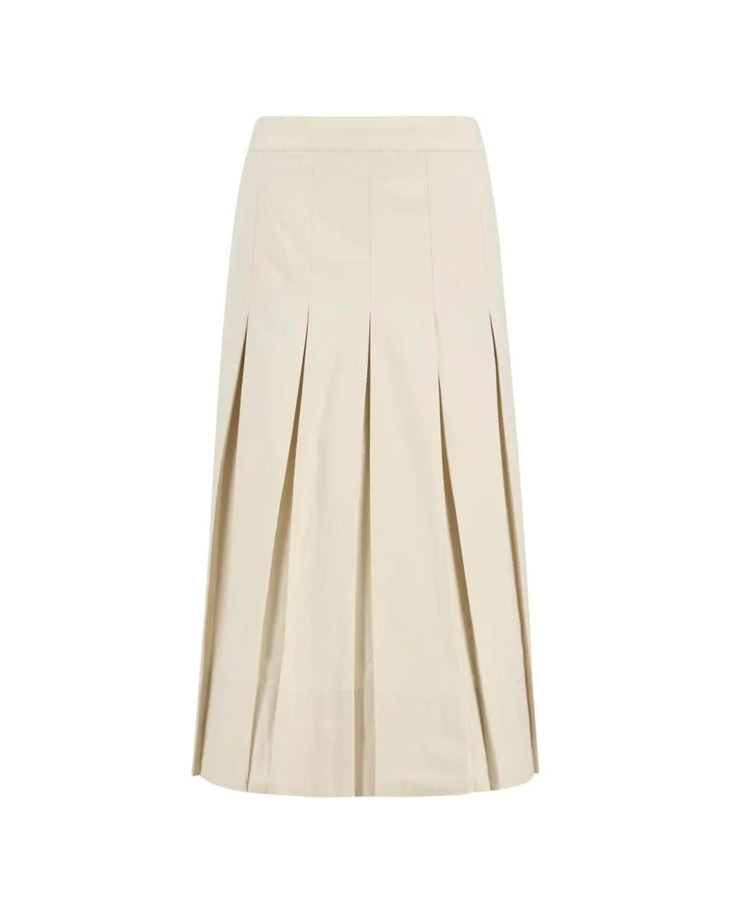 Barbour Natural Kirby Pleated Midi Skirt