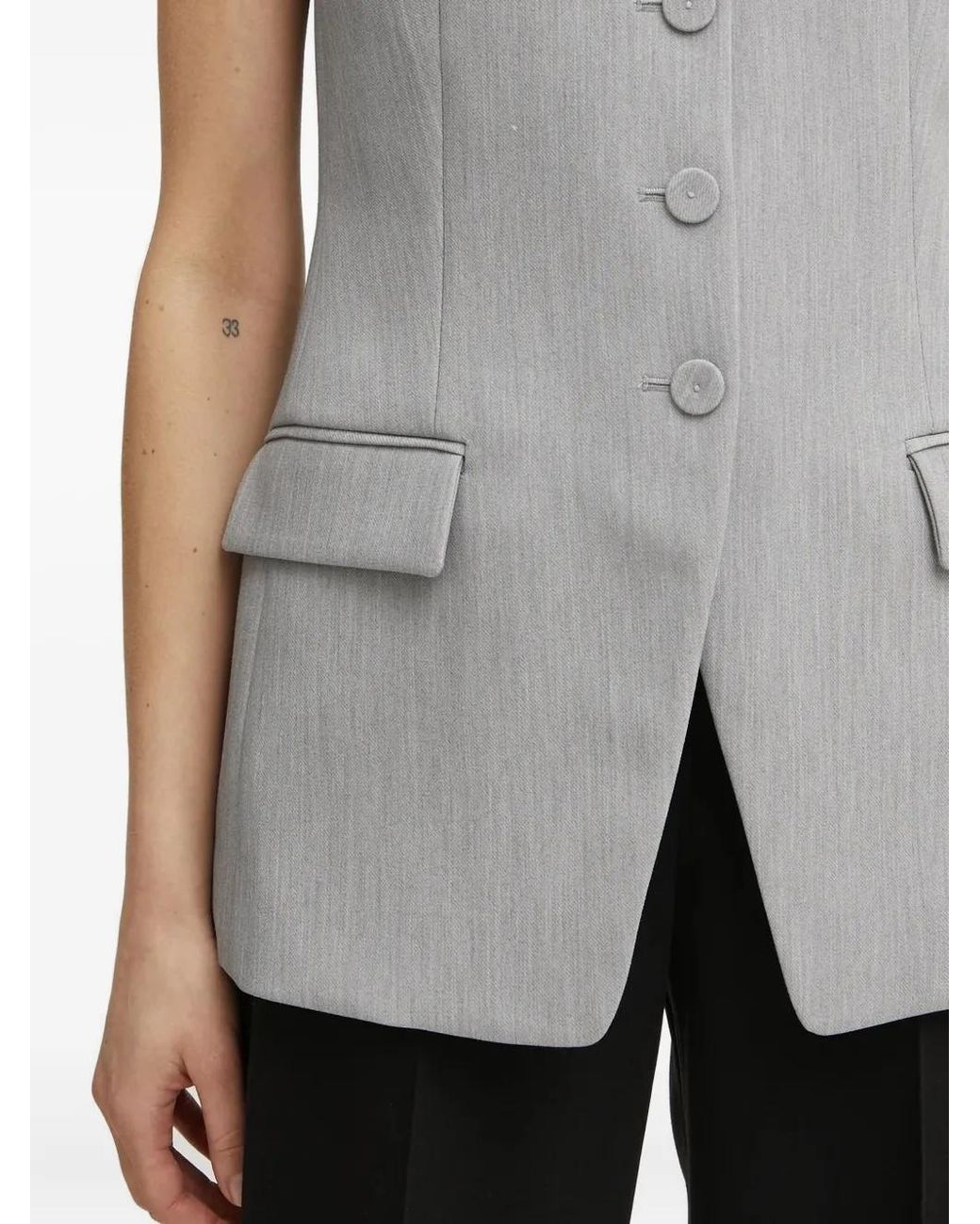 Patrizia Pepe White V-Neck Vest