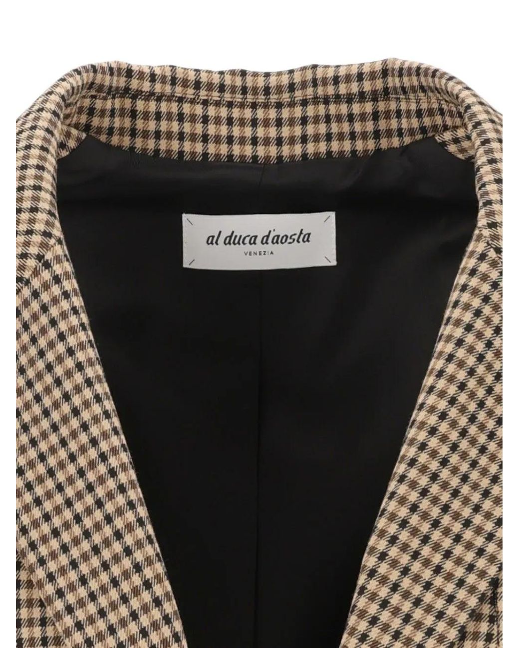 Al Duca D'aosta Brown Micro-Check Oversized Blazer