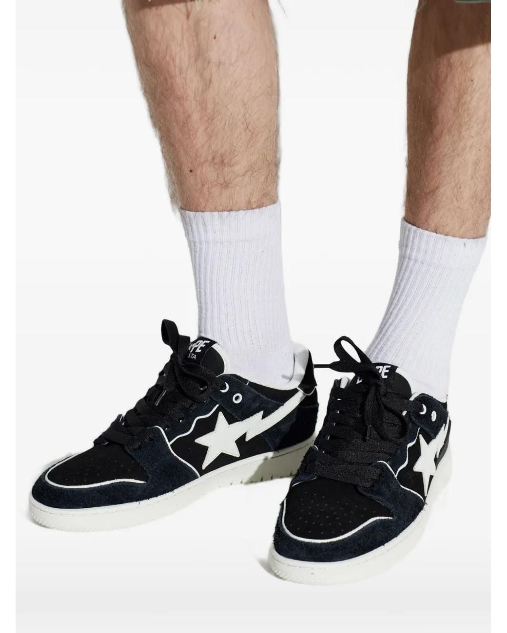 A Bathing Ape Black Sk8 Sta #2 M2 Star-Patch Sneakers for men