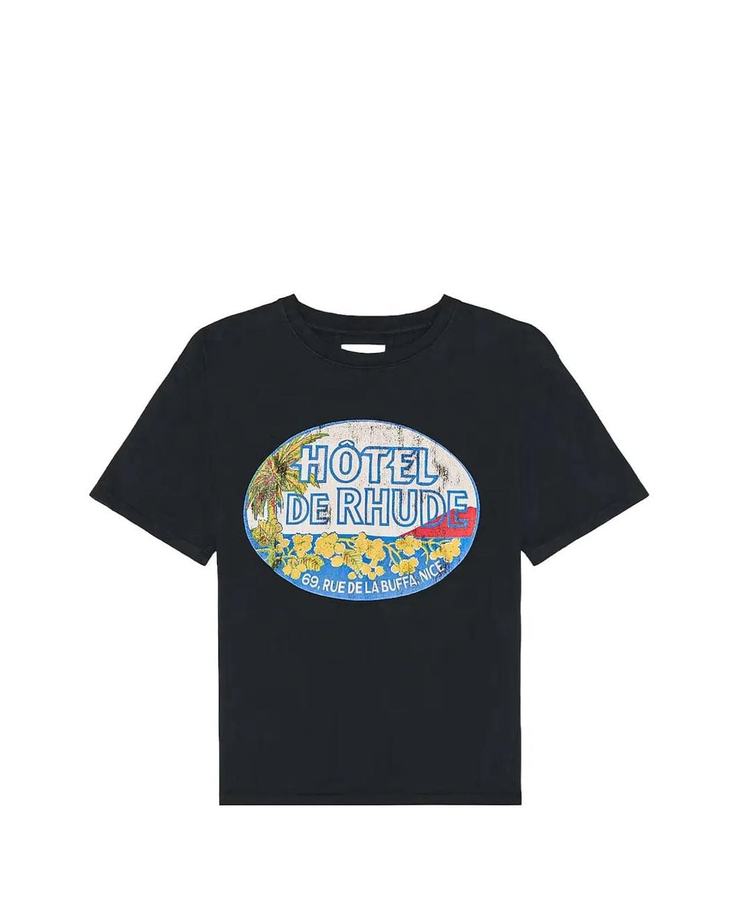 Rhude Blue Logo-Print Short-Sleeve T-Shirt for men
