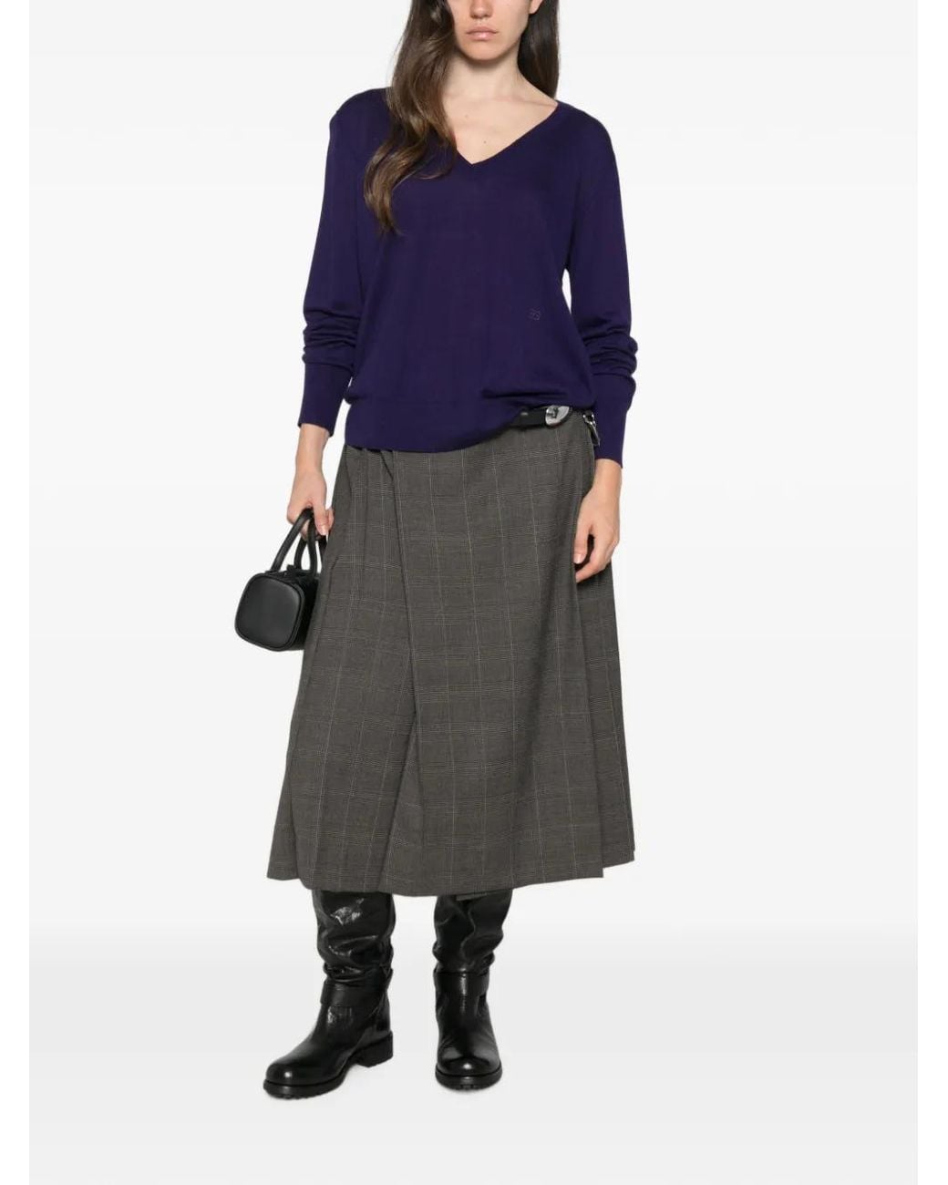 Bompard Blue V-Neck Sweater