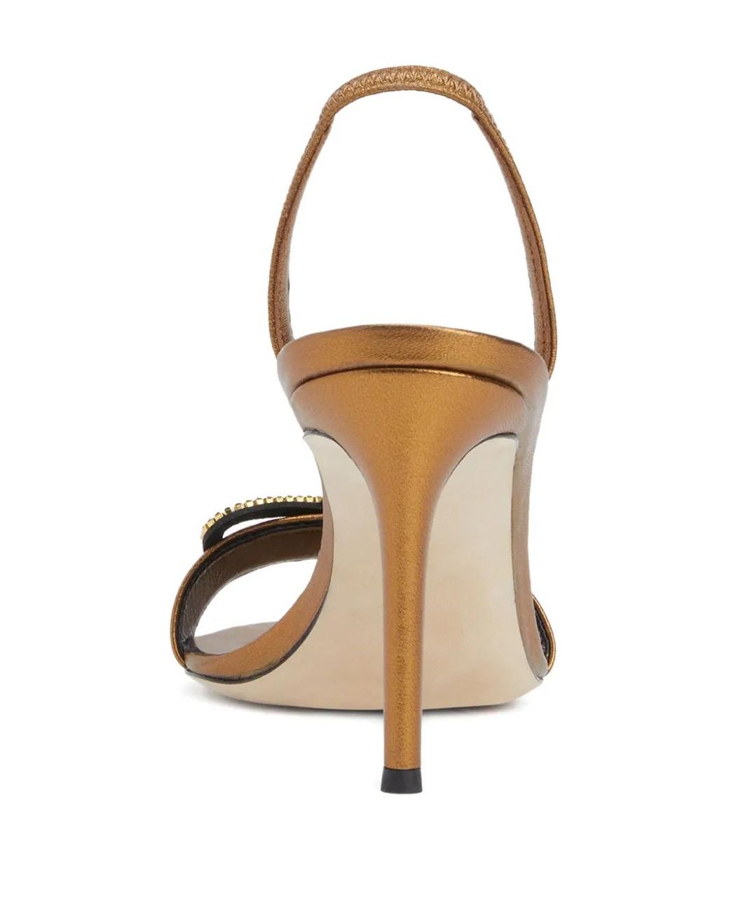 Giuseppe Zanotti Metallic Zari Bow-Embellished Slingback Sandals