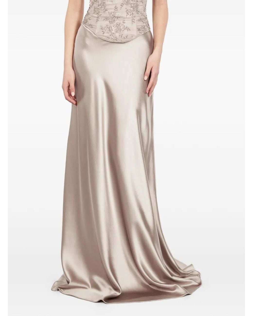 ALEXIA & ANTONIA Natural Bias-Cut Maxi Skirt