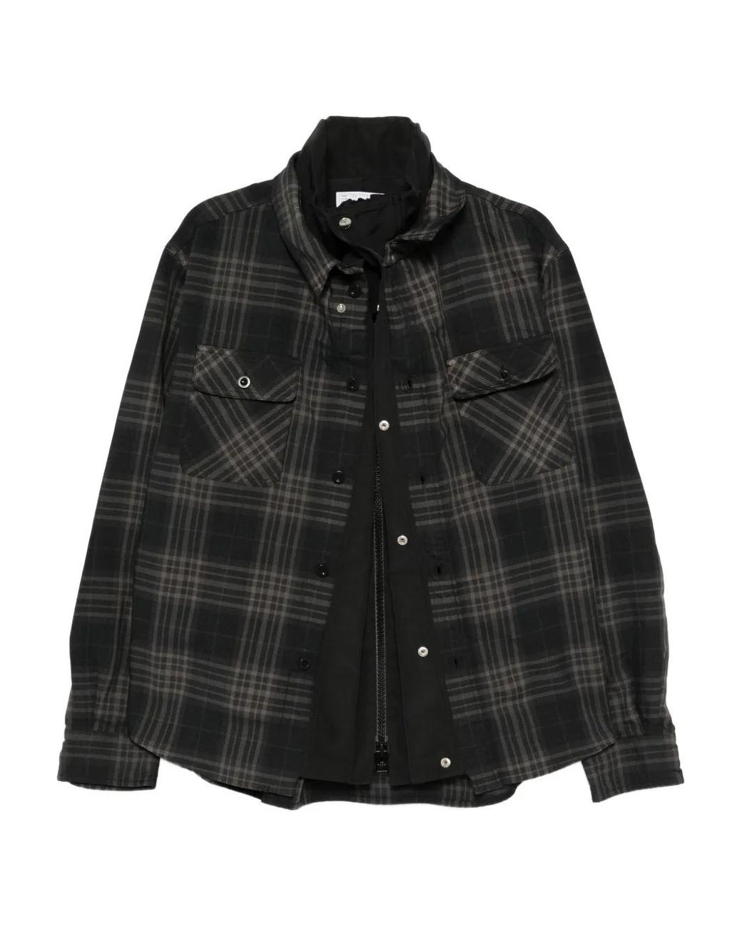 Sacai Black Plaided Jacket for men