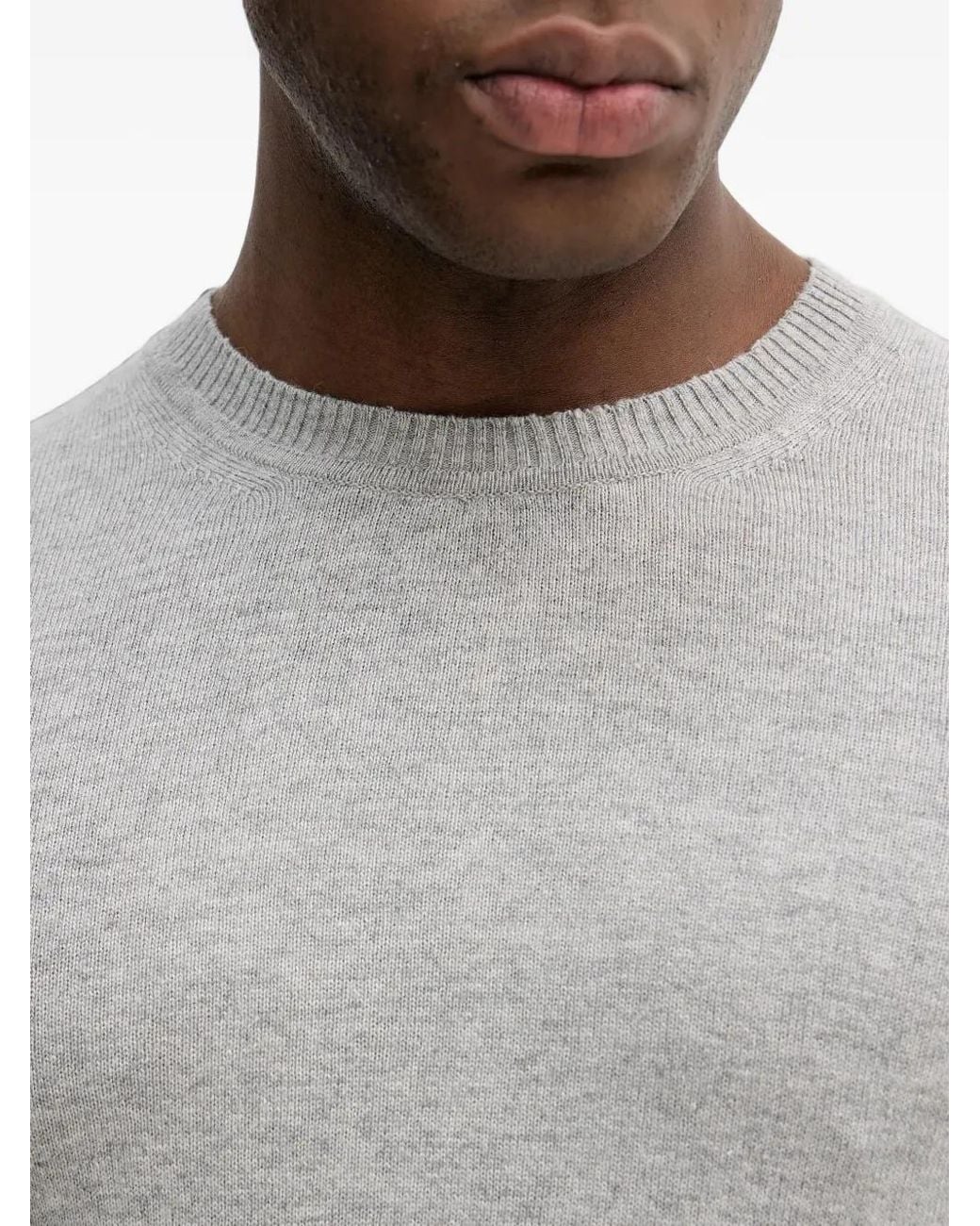 Sisley Gray Pull À Bords Côtelés for men