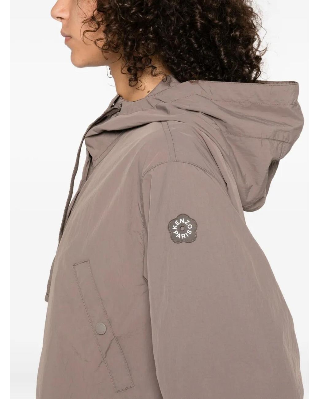 KENZO Jas Met Capuchon En Knoopsluiting in het Gray