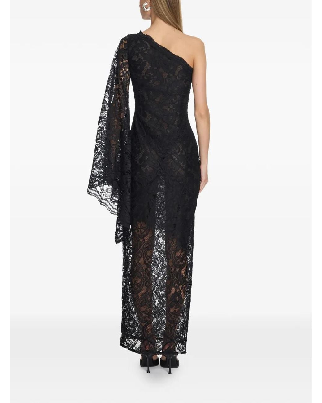 Axel 113 Black Lilith One-Shoulder Lace Dress