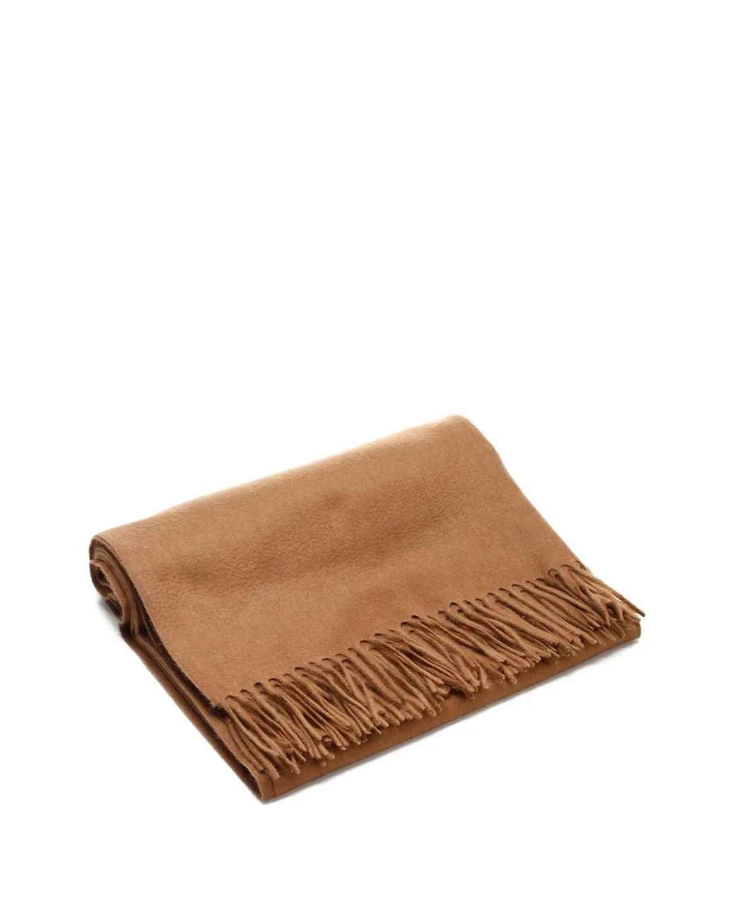 Al Duca D'aosta Brown Fringed-Edge Cashmere Scarf for men