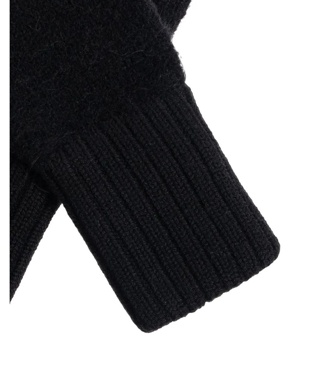 Canada Goose Black Ribbed-Cuff Alpaca-Wool Gloves