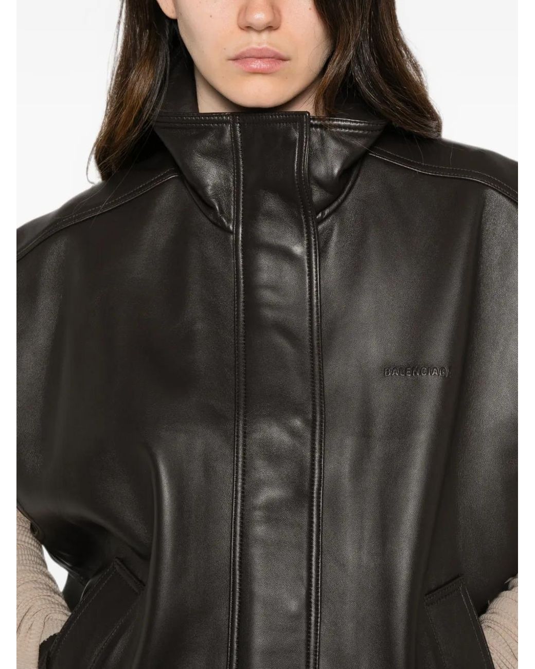 Balenciaga Gray Leather Waistcoat