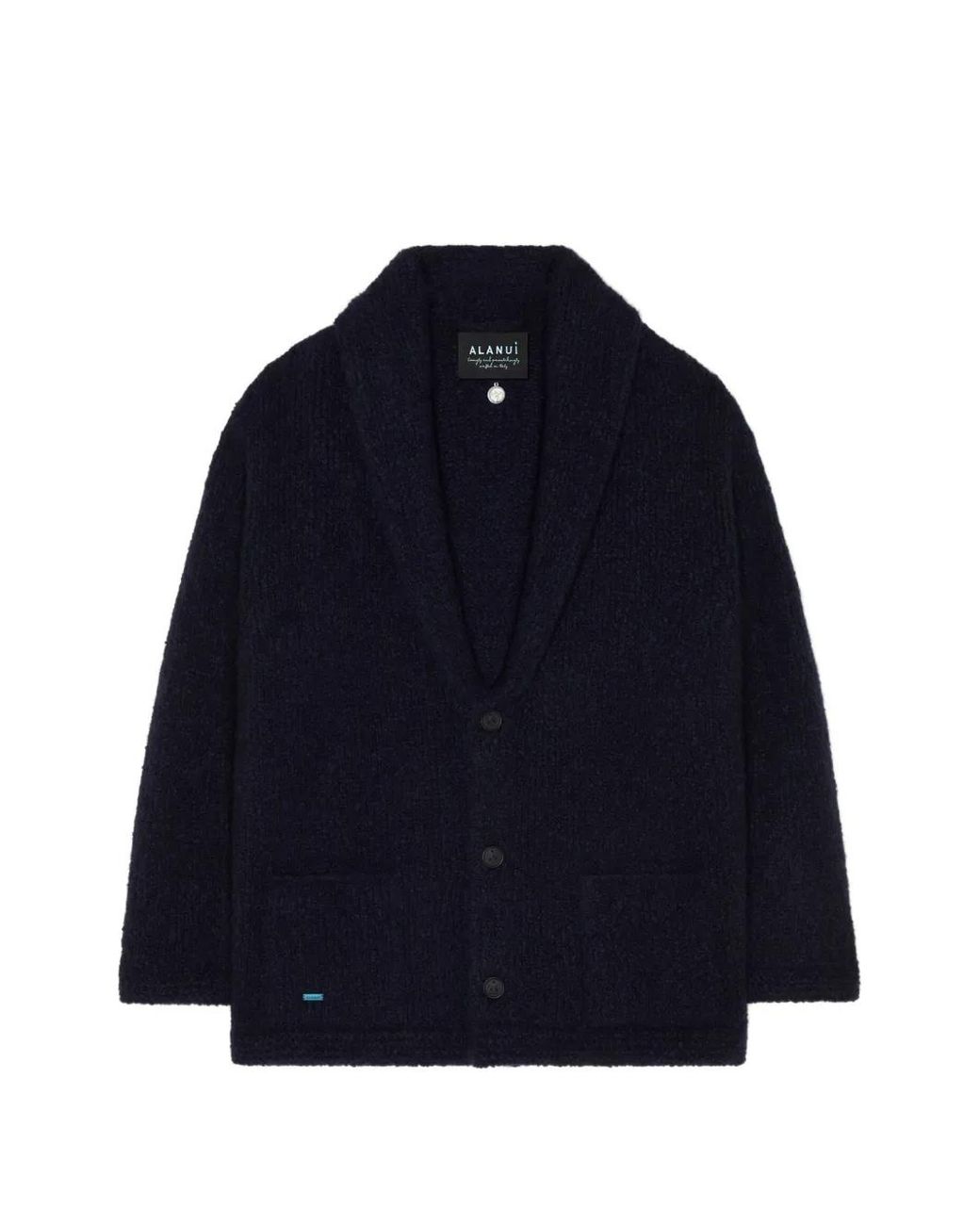 Alanui Blue Patch Pocket Button Cardigan for men