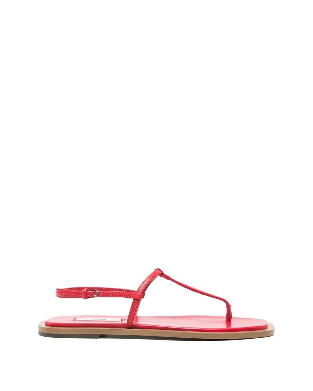 Totême Pink T-Strap Nappa Sandals/Desert