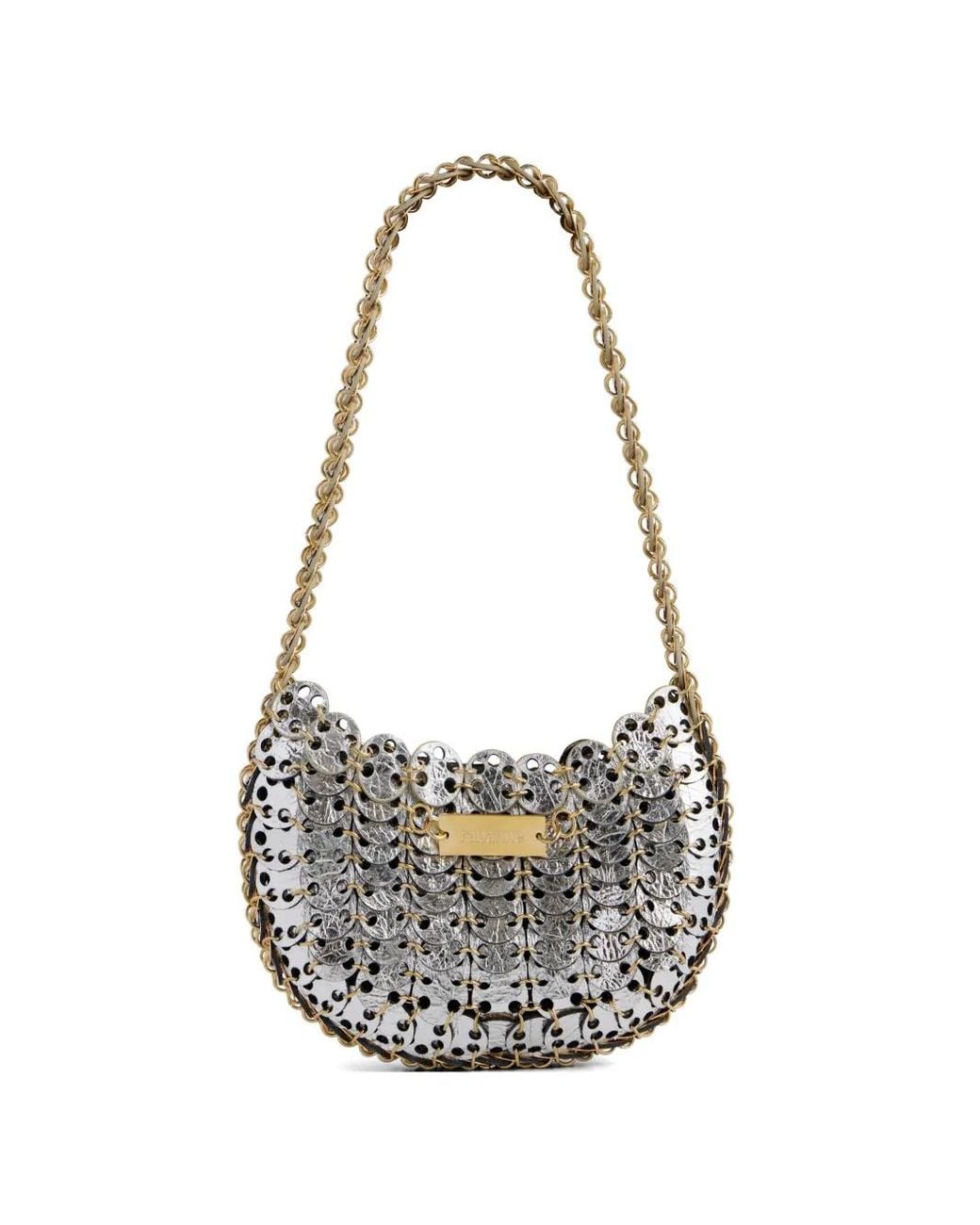 Rabanne White Moon Flip Bag