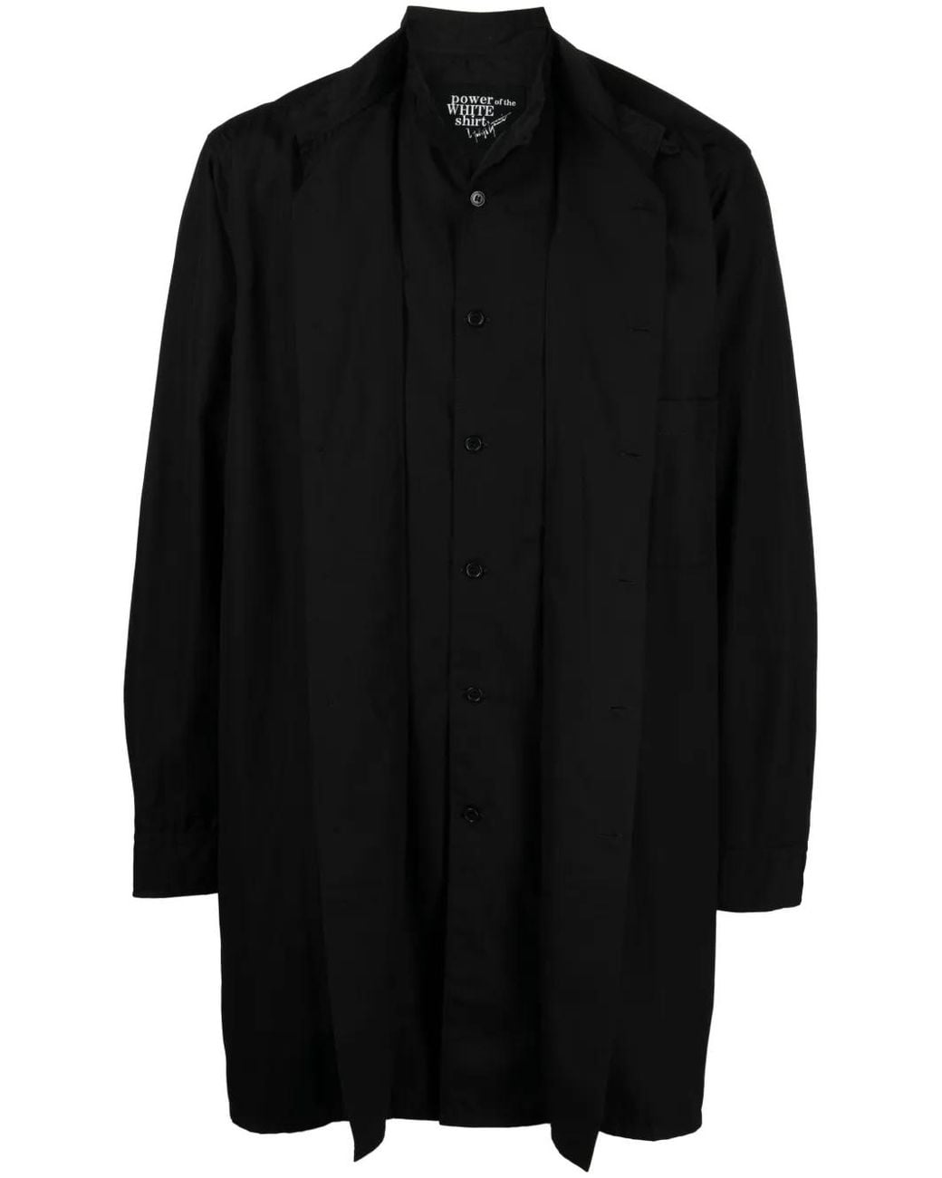 Yohji Yamamoto Black Long-Sleeve Layered Shirt for men