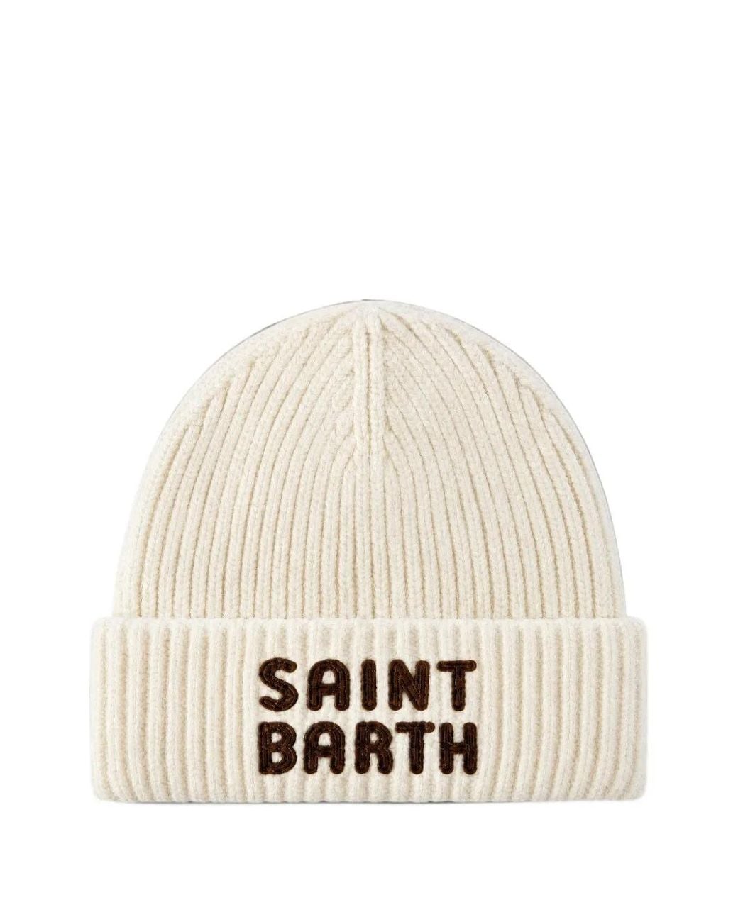 Mc2 Saint Barth Natural Logo-Patch Beanie Hat