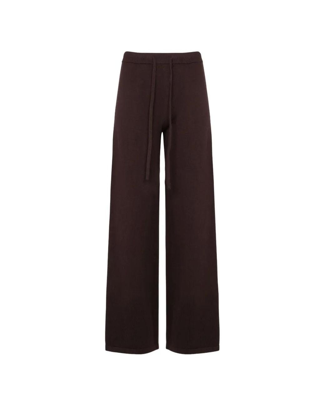 Yves Salomon Purple Drawstring Straight-Leg Trousers